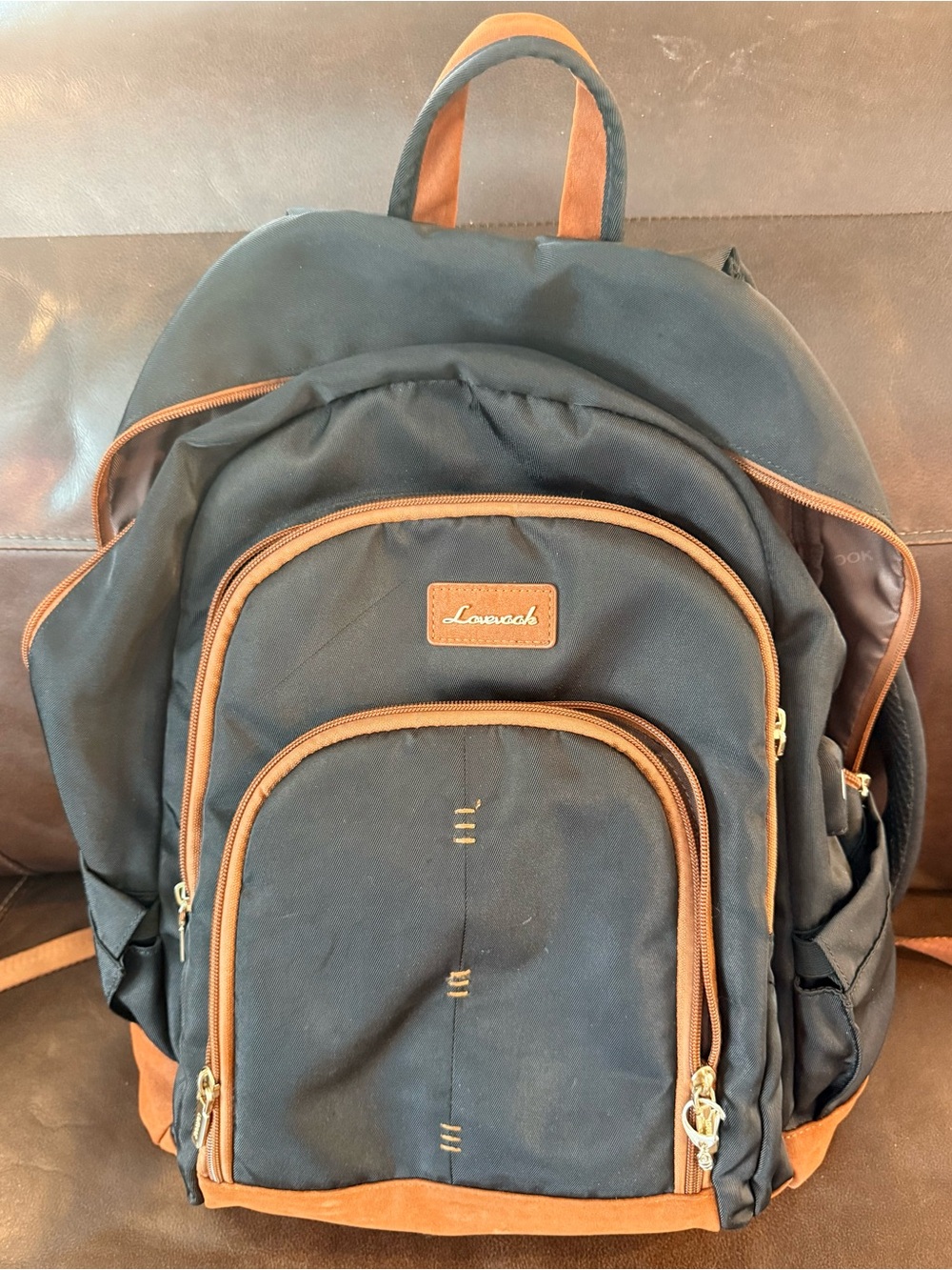 Lovevook 15.6 Black and Brown Backpack with charging station